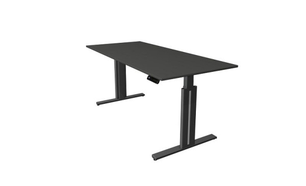 Table assis/debout Kerkmann L 1800 x P 800 mm, réglable en hauteur électriquement de 720 à 1200 mm, fonction mémoire, 4 hauteurs, anthracite, 10324013