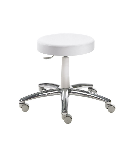 Tabouret Mayer Sitzmöbel , structure gris clair RAL 7035, assise en plaque rembourrée, blanc polaire, 1256_G_30582