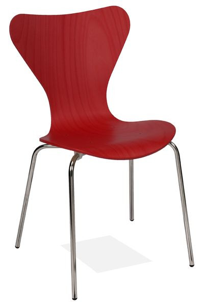 Kaiser-Sitzmöbel Chaise empilable élégante KS16-N4gb, couleur : teinté rouge feu 3000, UE : 6 pièces, KS16-N4gb (rouge feu)