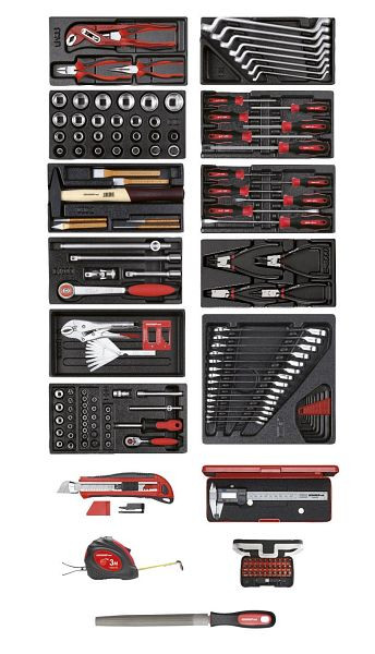 Jeu d'outils GEDORE rouge 11 modules xCT + outils divers 166 pièces, 3301657