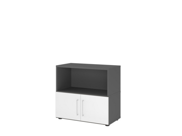 Étagère/portes Hammerbacher, 2OH, graphite/blanc, VFW28T1KG/G/W/BS