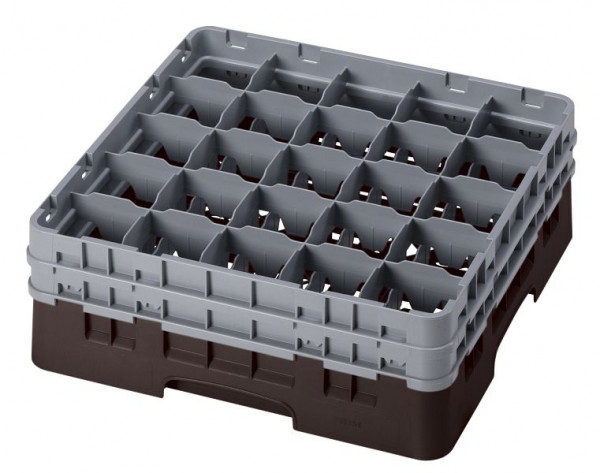 Panier de lavage Cambro 25 compartiments Camrack® 13,3 cm Marron, lot de 4, 25S434167