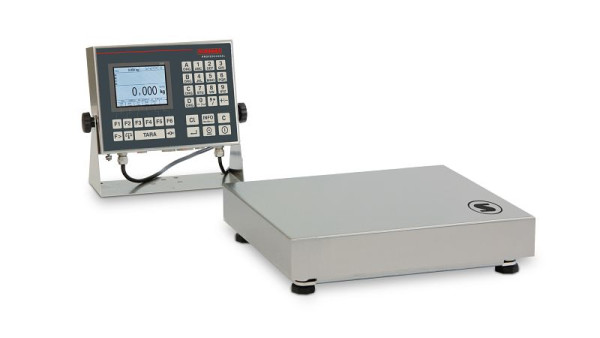 Balance de table Soehnle calibrée standard, avec terminal 3025, deux plages, charge maximale : 3/6 kg, incréments de chiffres : 1/2g, 400 x 300 mm, 7491.02.110/5710.00.004
