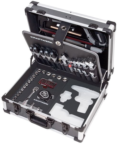 Mallette à outils Kraftwerk BASIC LINE B147, 3/8" sans perceuse/visseuse avec insert Bosch, 97 pièces, 202.147.400
