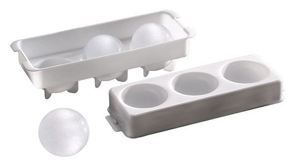 Machine à glaçons APS, 23,5 x 8,5 cm, hauteur : 6,5 cm, polypropylène, blanc, en 2 parties, pour 3 boules de glace de 100 ml chacune, 12990