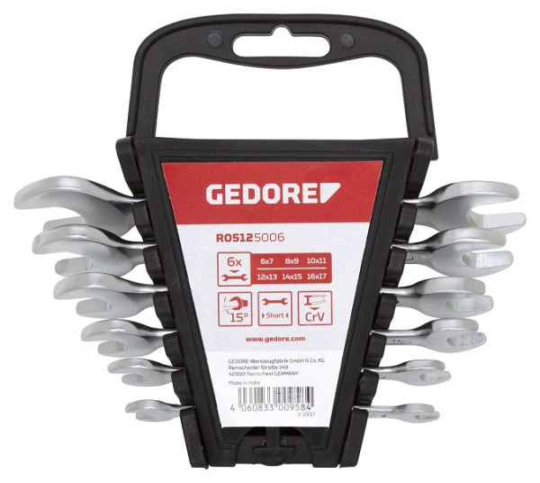 GEDORE jeu de clés à fourche doubles rouges courtes SW6-17mm 6 pièces, 3300958