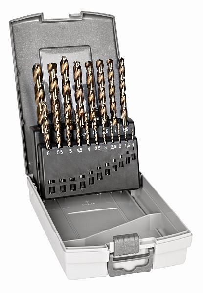 Jeu de forets à métaux Bahco cobalt HSS-E dans un coffret en plastique, 19 pièces, 4511-SET-19