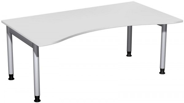 geramöbel Bureau ergonomique, réglable en hauteur, 1800x1000x680-820, gris clair/argent, N-657337-LS
