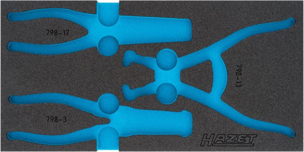 Insert en mousse souple à 2 composants Hazet, pour 163-425/3 Dimensions / longueur : 342 mm x 172 mm Taille du système d'organisation : 1/3 (342 x 172 mm), 163-425L
