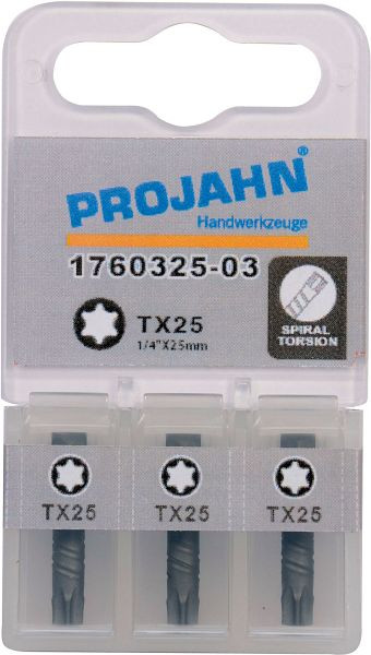 Embout de torsion 1/4" Projahn L50 mm TX40 3-pack, 1761340-03