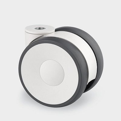 Roulette pivotante TENTE-ROLLEN, roue Ø 75 mm, capacité de charge 90 kg, hauteur 78 mm, A 92 Shore, 5940UAP075P30-10 LH RAL9002
