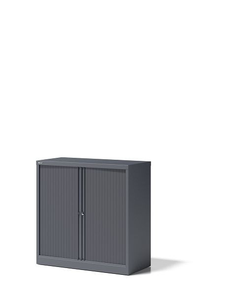 Armoire à volet roulant Bisley Essentials, avec 1 étagère pour 2 hauteurs de dossiers, gris anthracite, YETB10101S9634