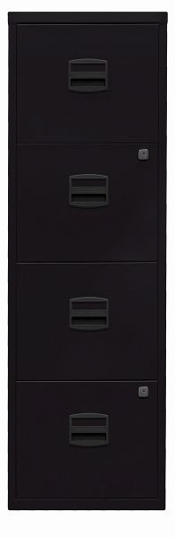 Classeur suspendu Bisley PFA, 4 tiroirs HR, noir, PFA4F633