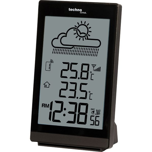 Station météo Technoline, radio-réveil DCF-77 avec possibilité de réglage manuel, dimensions : 84 x 141 x 47 mm, WS 9251