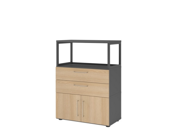 Armoire combinée Hammerbacher, 3OH, graphite/chêne, VFW38K1RG/G/E/BS