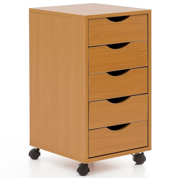 Conteneur roulant Wohnling 33x64x38cm bois MDF hêtre, WL5.924