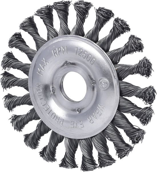 KS Tools brosse ronde en fil d'acier 0,5 mm, diamètre 125 mm, 340.0043
