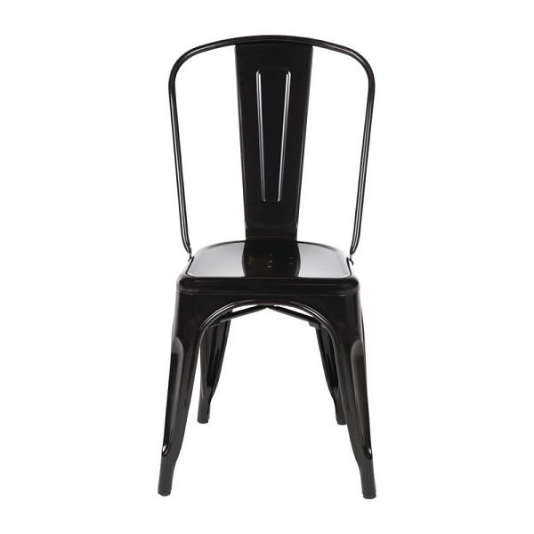 Chaises d'Appoint en Acier Bolero Bistro Noir (4 pièces), GL331
