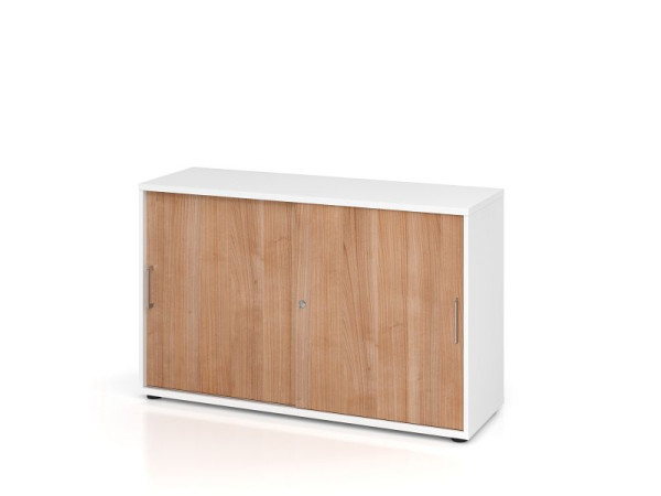 Armoire à portes coulissantes Hammerbacher 1752S BS, 2 OH, corps : blanc / façade : noyer, 120 x 40 x 74,8 cm (LxPxH), V1752S/W/N/BS