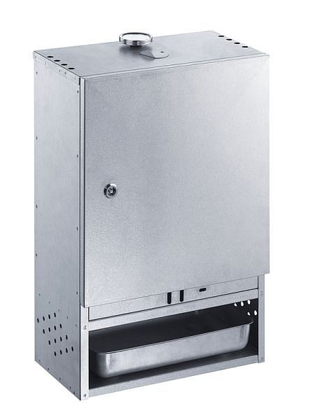 Fumoir Peetz en tôle d'acier aluminisée avec porte, HxLxP: 57cm x 39cm x 28cm, 410315