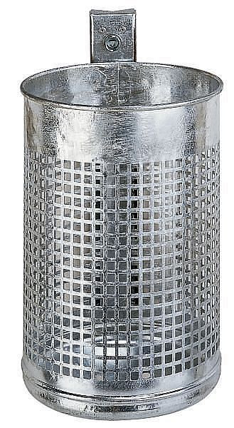 Conteneur à déchets Renner environ 50 L, perforé, pour montage mural et sur poteau, galvanisé à chaud, 7014-00FV
