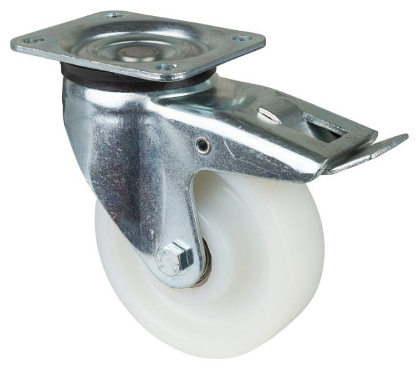BS Rolls Roulette robuste avec frein, largeur 48 mm, Ø150 mm, jusqu'à 900 kg, bande de roulement/corps de roue plastique, roulement à billes, L620.B15.151