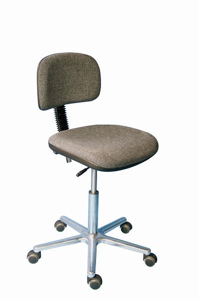 Chaise de travail Lotz ESD, DIN EN 61340-5-1, rembourrage assise/dossier, anthracite, hauteur d'assise 510 - 700 mm, piètement en aluminium, roulettes, 6644.13a
