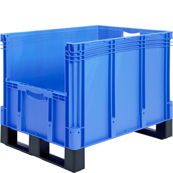 BITO Euro bac gerbable XL set /XL2 86424Dkufe 800x600x420 bleu, ouverture de retrait d'étiquette sur le devant, C0290-0058
