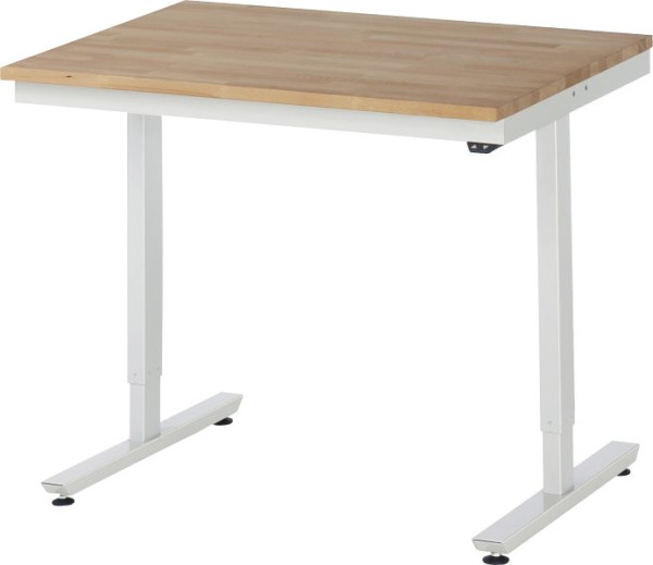 Table de travail RAU série adlatus 150 (réglable électriquement en hauteur), plan de travail en hêtre massif, 1000x720-1120x800 mm, 08-AT-100-080-B