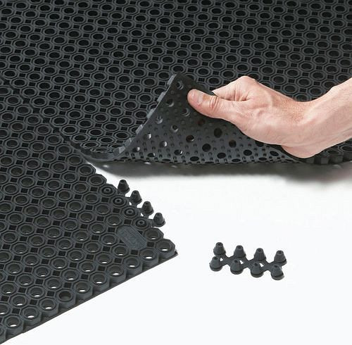 Élément de raccordement DENIOS pour tapis anti-salissure OF, épaisseur 12 mm, noir, UE : 10 pièces, 162-159