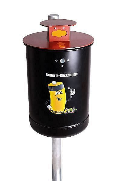 Collecteur de batteries Renner "Amperinchen" rond, adapté à toutes les tailles de batteries courantes, galvanisé, galvanisé à chaud, 7501-00FV