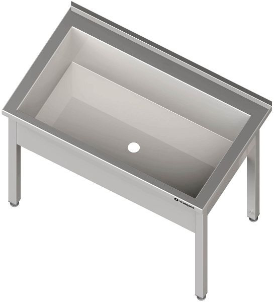 Évier à une cuve Stalgast, 700x700x850 mm, hauteur de cuve 300 mm, avec dosseret, soudé, VTS07700A