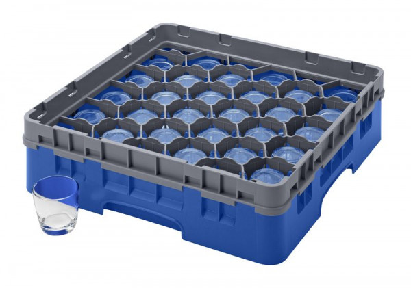 Panier d'évier Camrack® à 30 compartiments Cambro, hauteur maximale de 9,2 cm, couleur : bleu marine, 30S318186