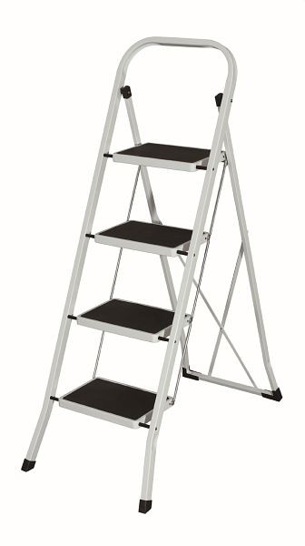 Twinco TWIN échelle en acier 4 marches, blanc, 2031-2