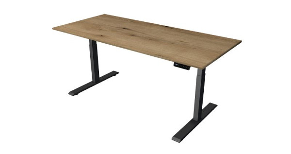 Table debout/assise Kerkmann L 1800 x P 800 mm, anthracite, réglable en hauteur électriquement de 630 à 1270 mm, chêne/anthracite, 10271855