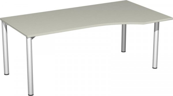 Bureau PC geramöbel droit, hauteur fixe, 1800x1000x720, gris clair/argent, S-550305-LS