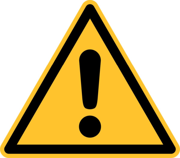 Panneau d'avertissement Eichner "General Warning Sign", longueur de côté 20 cm, aluminium gaufré, épaisseur 0,4 mm, 9225-12014-020