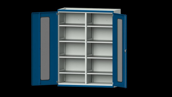Etablis ANKE, armoire pour charges lourdes, modèle 401, 1485 x 630 x 1950 mm, zone de visualisation en plexiglas, RAL 7035/5010, 620.291