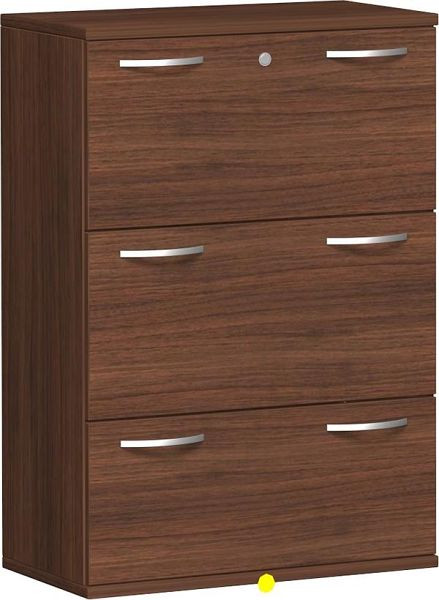 geramöbel classeur 3 dossiers suspendus avec verrouillage central et serrure de tiroir, 800x425x1152, noyer/noyer, N-10HR308-NN