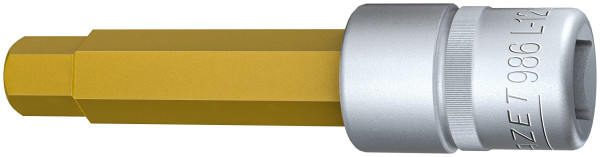 Douille tournevis Hazet, carré creux 12,5 mm, profil à six pans creux, 12 mm, version longue avec moletage, 986L-12