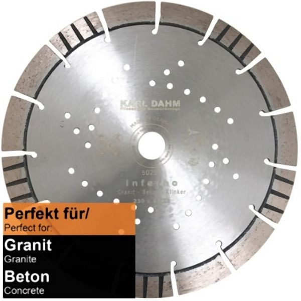 Karl Dahm DTS 14 : Disque à tronçonner diamanté Ø 230 mm, 50294