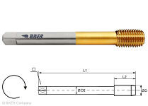 BAER HSSE-PM-TIN Former M 12 x 1,75 - DIN 376 avec rainure de lubrification, 111104010