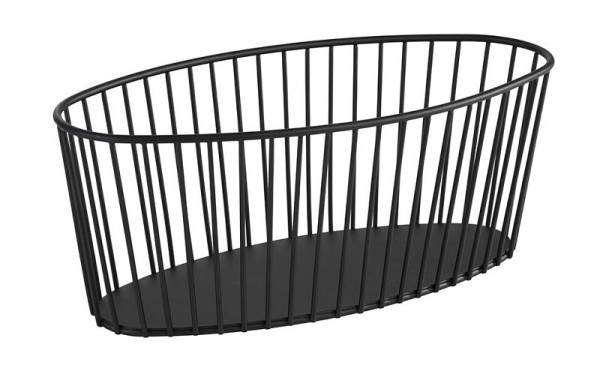 APS panier -URBAN-, 30 x 14 cm, hauteur : 12 cm, ovale, métal, noir, 30413