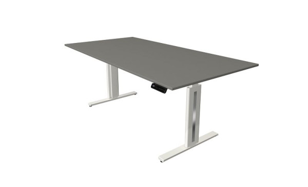 Kerkmann Move 3 Fresh table assis/debout, L 2000 x P 1000 mm, réglable en hauteur électriquement de 720 à 1200 mm, graphite, 10185812