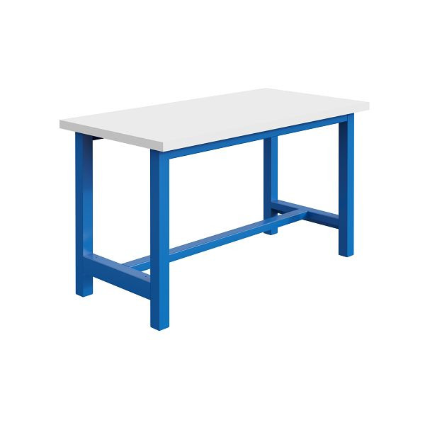 Etabli SOFAME CKS L 2000 x P 750 x H 840 mm, plan de travail stratifié RESITOP 40 mm, bleu ciel RAL 5015, W010160032BI
