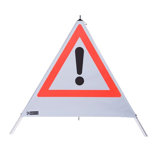 Pyramide de signalisation NESTLE 90cm WAPY 90R, cadre lumineux avec pied central, film rétro, point d'exclamation VZ101, 19406001