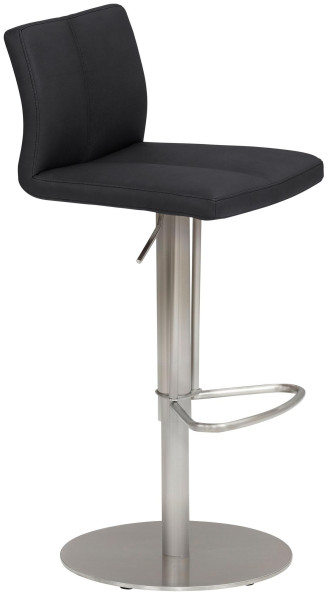 Mayer Sitzmöbel , structure en acier inoxydable, coque d'assise rembourrée avec surpiqûres, hauteur d'assise 54 - 79 cm, anthracite, 1242_04_30487