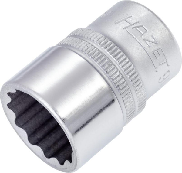 Embout pour clé à douille Hazet, double six pans, carré creux 12,5 mm (1/2 pouce), 19 mm, moleté, 900Z-19