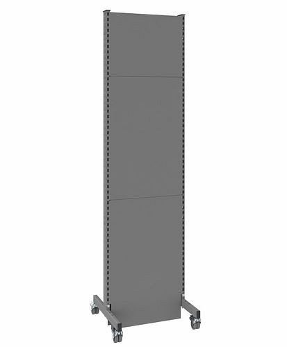 Cloison acoustique mobile DENIOS, champ de base, L 625, H 2500 mm, tôle perforée acoustique d'un côté, grise, 293065