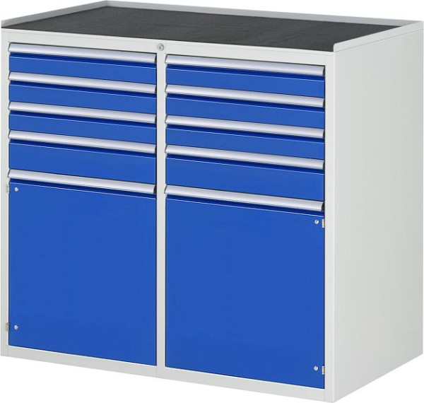 Armoire à tiroirs RAU 7000, 1145x650x1035mm, gauche : tiroirs 3x90, H120mm, porte battante, droite : tiroirs 3x90, H120mm, porte battante, 03-LL7.3.3A-MT.11